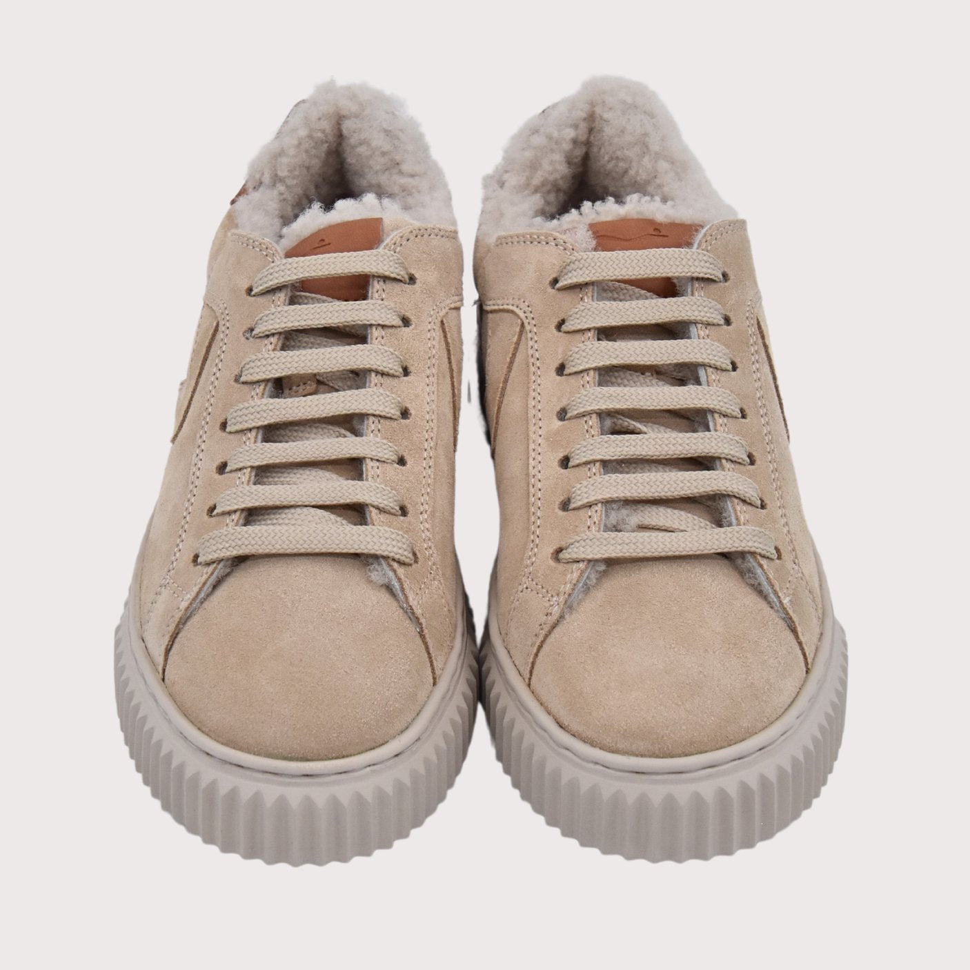 Voile Blanche Sneaker mit Lammfellfutter LIPARI - Fur Suede beige