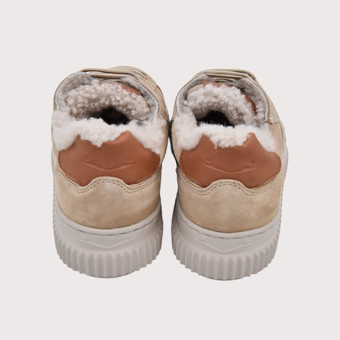 Voile Blanche Sneaker mit Lammfellfutter LIPARI - Fur Suede beige