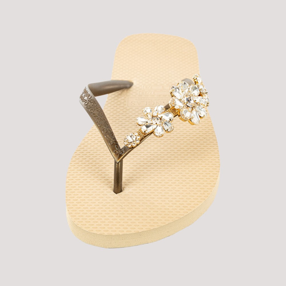 Chanclas by Simone Herrera "Celia" beige/Diamond