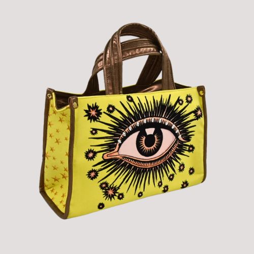 La Funky Mexicana - La Grande Velvet Bag - neon yellow