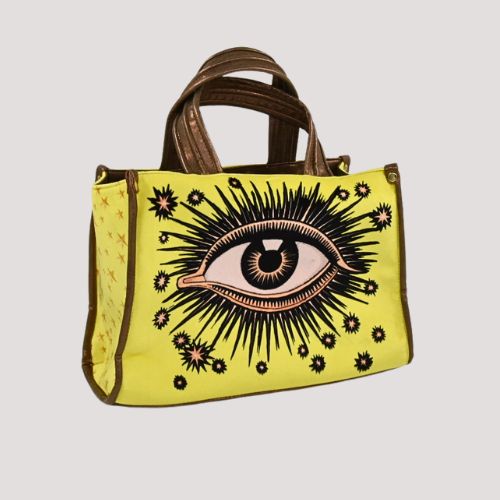 La Funky Mexicana - La Grande Velvet Bag - neon yellow