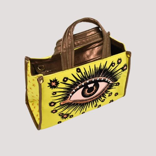 La Funky Mexicana - La Grande Velvet Bag - neon yellow