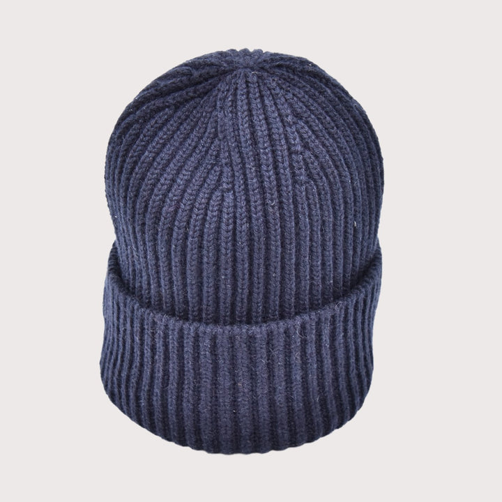 CASHIMAR 100% Cashmere Mütze - Farbe 20102 Beluga (Dark Blue)