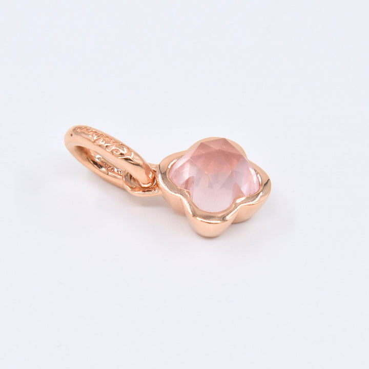 Chilango Anhänger "Lilly Flower - Out of Nature" klein - Rosenquarz - 925 Silber Pink Gold Plated