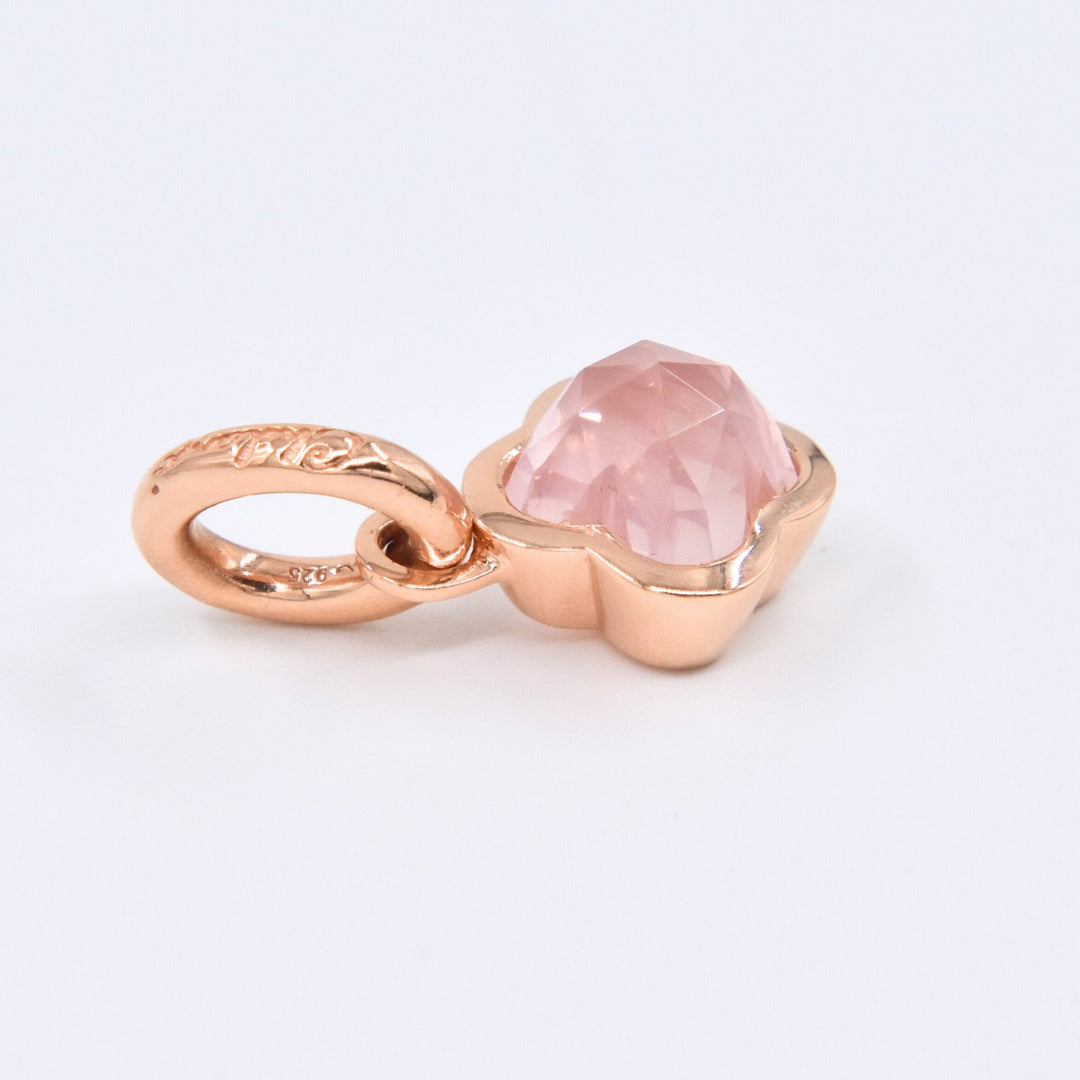 Chilango Anhänger "Lilly Flower - Out of Nature" klein - Rosenquarz - 925 Silber Pink Gold Plated