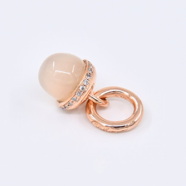 Chilango Anhänger "Shrine Junior" - Moonstone Natural Peach - 925 Silber Pink Gold Plated