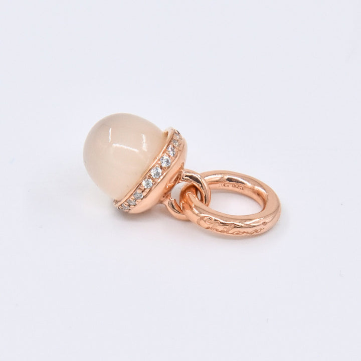 Chilango Anhänger "Shrine Junior" - Moonstone Natural Peach - 925 Silber Pink Gold Plated