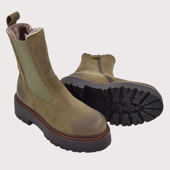 Dianetti Lammfell Chelsea Boots, Artikel-Nr. 1632 in Palma Muschio