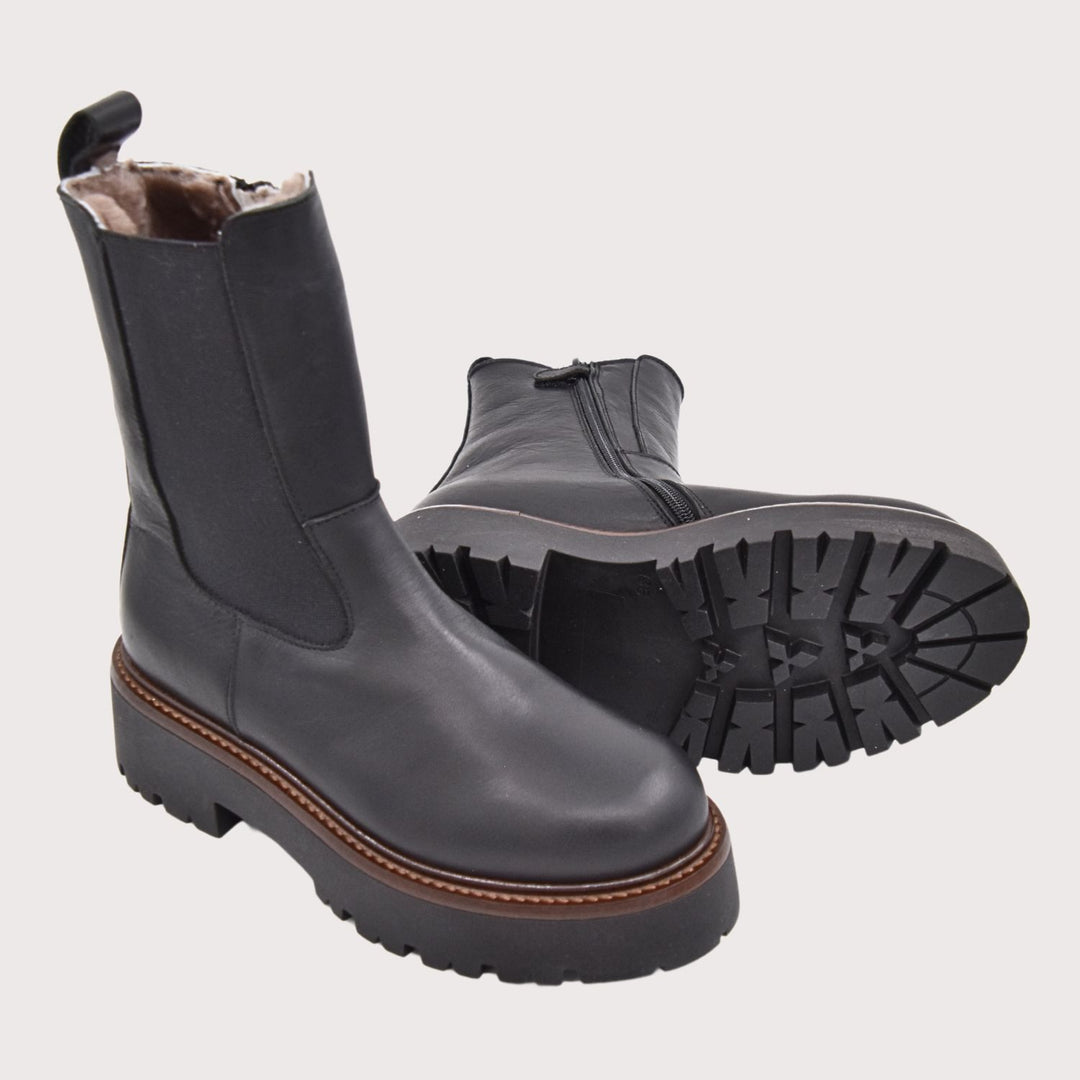 Dianetti Lammfell Chelsea Boots, Artikel-Nr. 1632 in Tudor nero