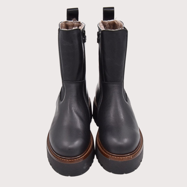 Dianetti Lammfell Chelsea Boots, Artikel-Nr. 1632 in Tudor nero