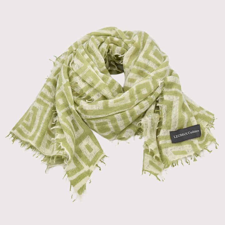 LEOMAX 100% Cashmere Schal "Seventies" in Farbe matcha (hellgrün) EL-S1B - 70 x 200cm - NoAna FASHION BEAUTY STYLING