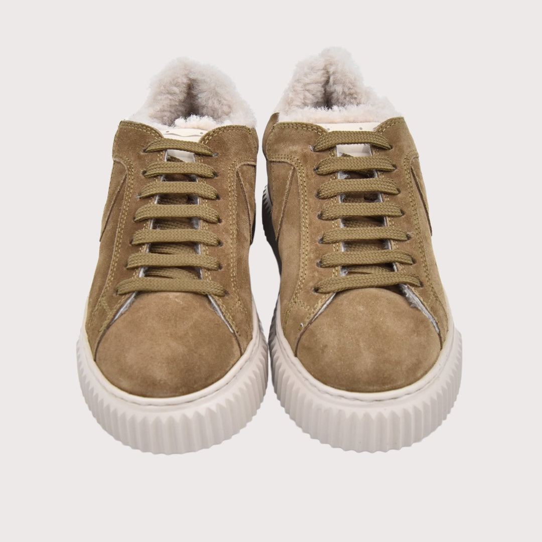 Voile Blanche Sneaker mit Lammfellfutter LIPARI - Fur Suede/Nappa taupe/milk (olive)